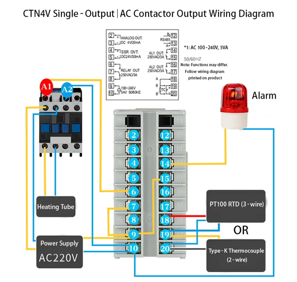 CNTD CTN4V‑411 CTN4V‑421 CTN4V‑461 Digital PID Temperature Controller Universal Full Input Relay SSR Output 100‑240VAC