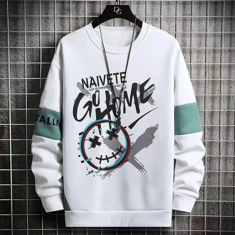 

Autumn Casual O-Neck Sweatshirt For Men 3D Printed Simple Letter Pattern Long Sleeve Pullover Outdoor Sports Breathable Clothing