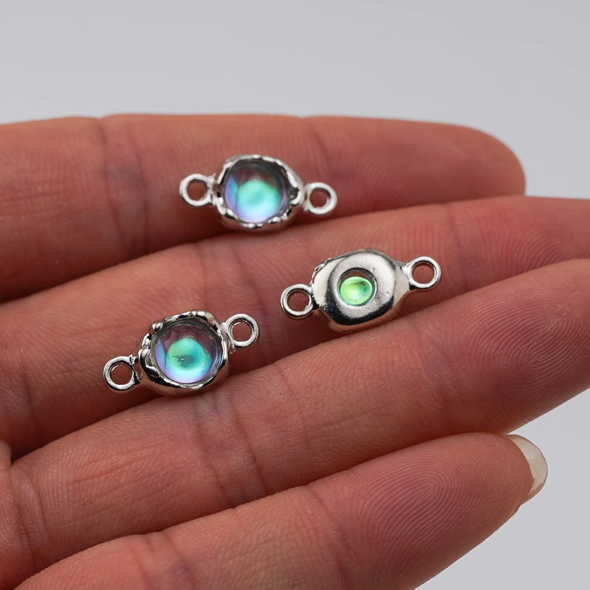10/20/30pcs Geometry zinc alloy Charms double hanging starry Crystal pendant connector for Earrings Bracelet DIY Jewelry make