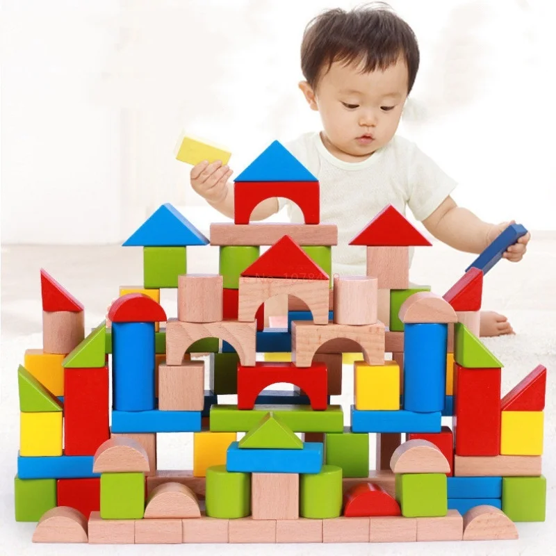 2024 New Creative Colored Wooden Block Assembly Toys And Intellectual Assembly Toys For Early Childhood Education Themes