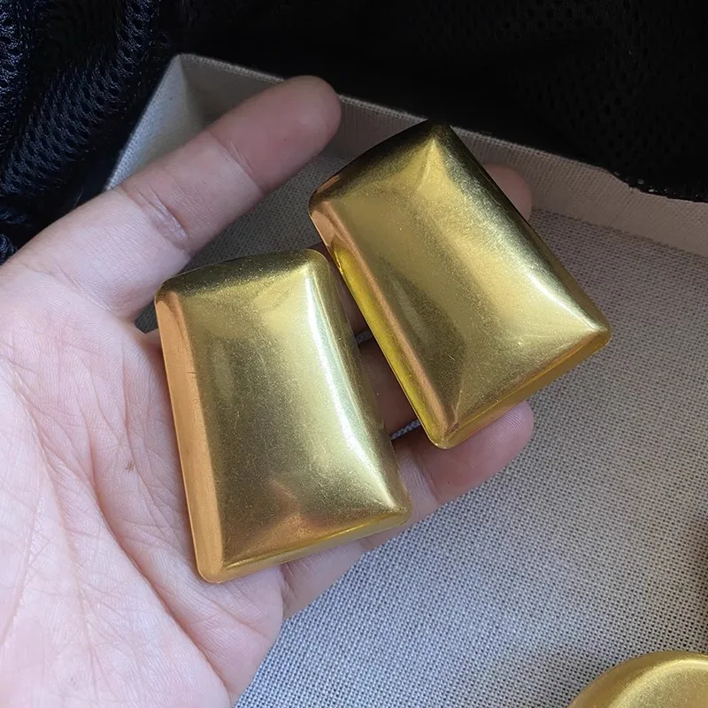Vintage übertriebene geometrische große Metall-Ohrstecker für Frauen, europäische und amerikanische Persönlichkeit, Party-Schmuck, Trend-Accessoires – Detail 11