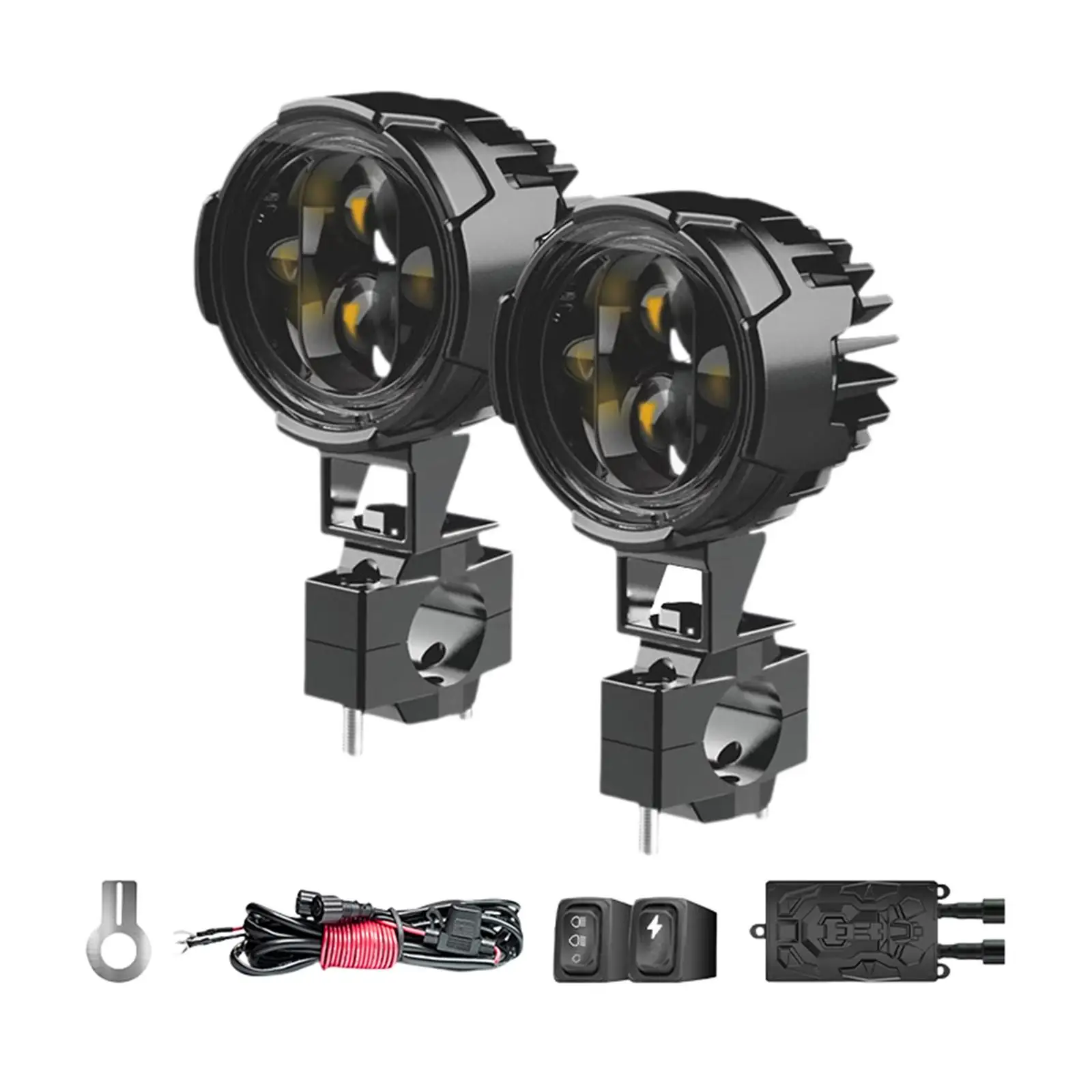 2 Pieces Sturdy Fog Light 10000LM External Lens 80W Motorcycle LED Spotlights