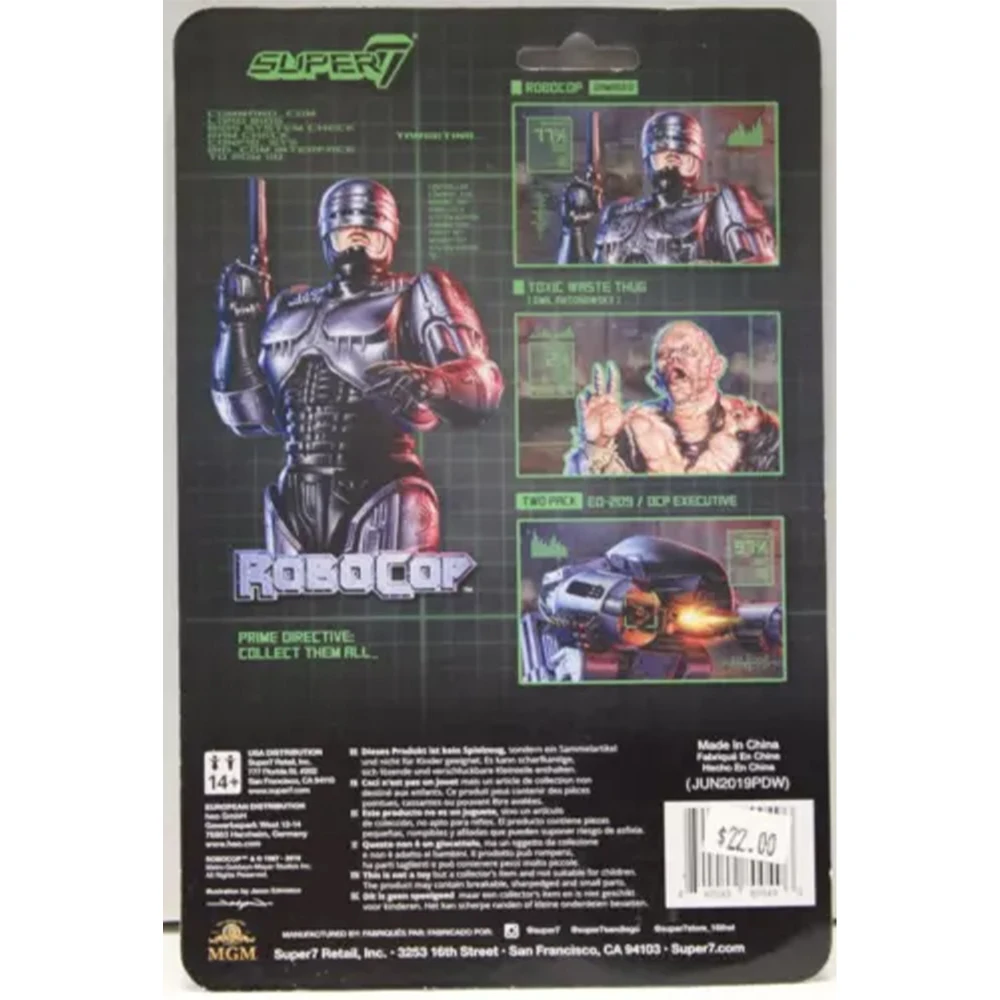 Super7 ReAction 3.75 Inch Carded Robocop Battle Damaged EMIL ANDOWSKY SET Movie Action Figures Boy Toys Collectibles Police SWAT