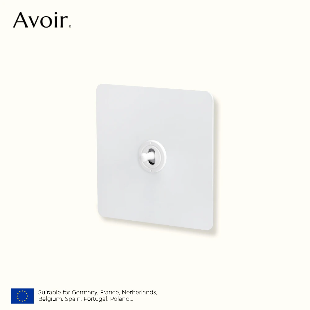 

Avoir White Rocker Toggle Switch Slim Frame Push Button Switch Light Stainless Steel Panel Socket Outlet USB EU Home Accessories