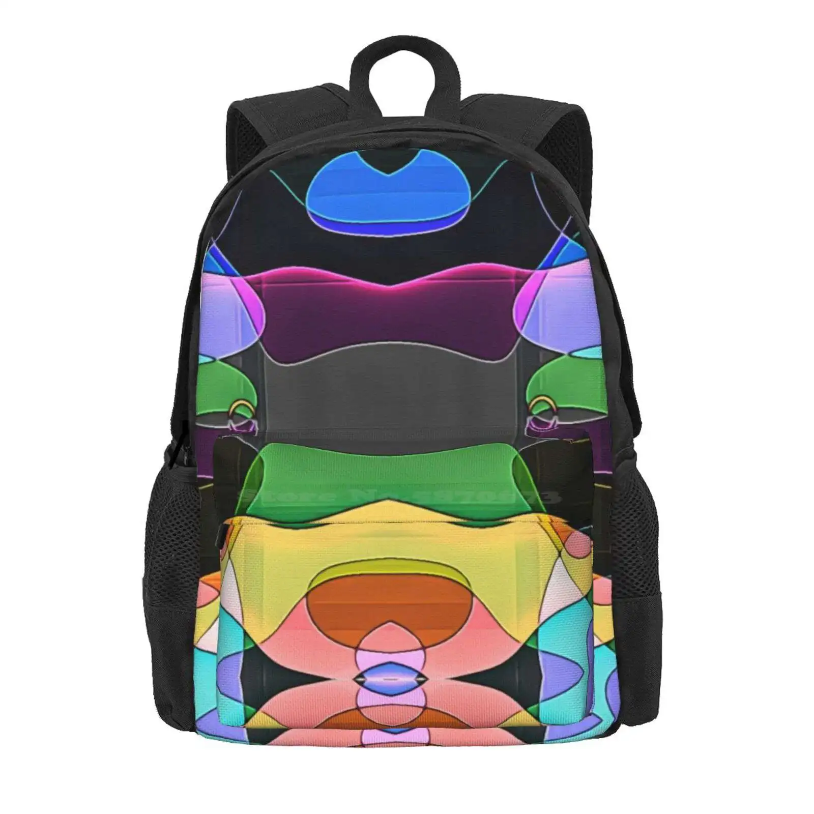 Abstraction Entangled Hot Sale Schoolbag Backpack Fashion Bags Indefinite Shape Black Pink Blue Green Gray Yellow Orange Lilac