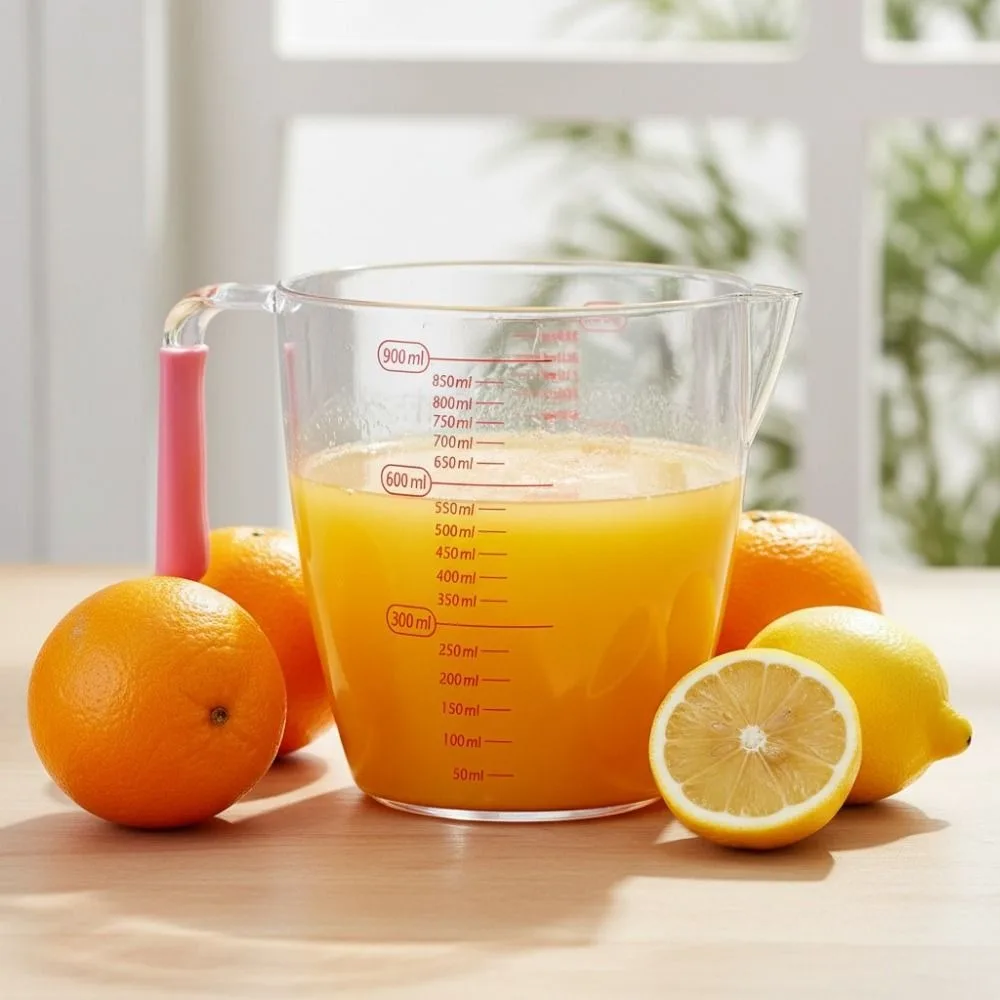 

3pcs/set Stackable Plastic Measuring Cups Set Clear with Scales Measure Mug Non-slip Handle V-shaped Flow Guide