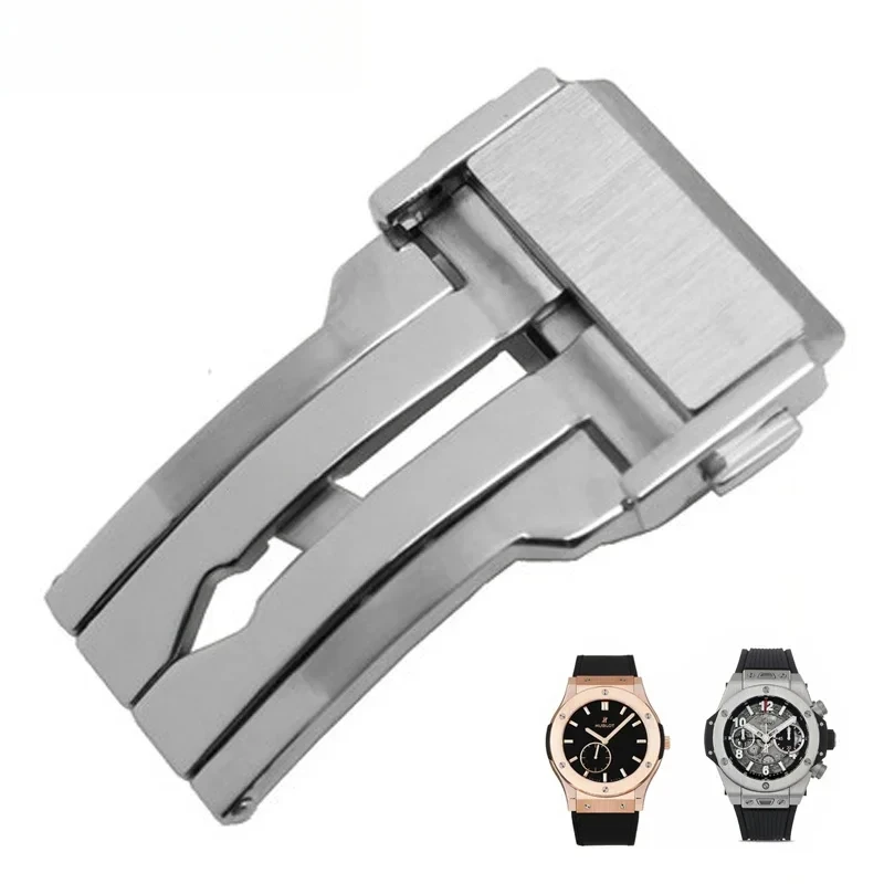 Stainless Steel Deployment Folding Clasp 20-24mm for HUBLOT Big Bang Classic Fusion King Power Rose Gold Black Silver Watch Band