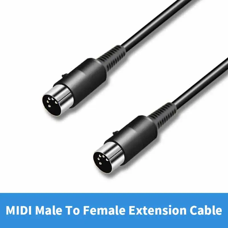 5Pn MIDI Cable Piano Keyboard Electronic Drum MIDI Connection Wire Dual Shielded Male to Male to Female Extension Line 0.5-20M