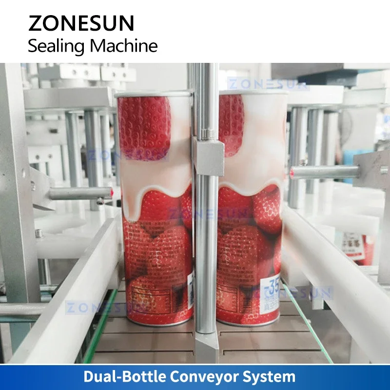 Zonesun Potato Chips Can Sealing Machine Automatic Aluminum Foil Heat Sealer Stackable Chips Canister Sealing Machine ZS-YFM1