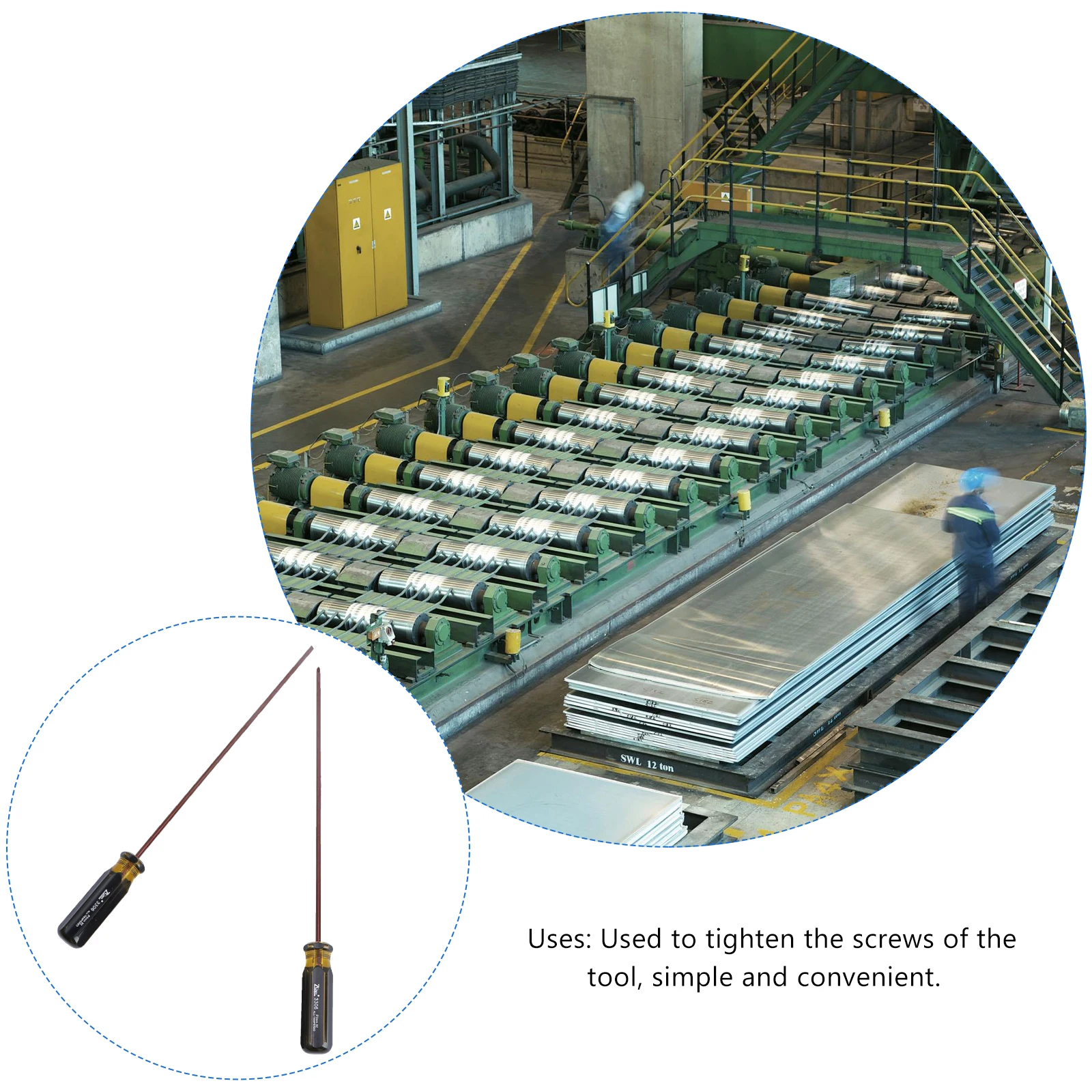 

2pcs Screwdriver Set Large Tip Extra Long Flathead Thin Manual Home Repair Durable Magnetic Slotted Tool Appliance
