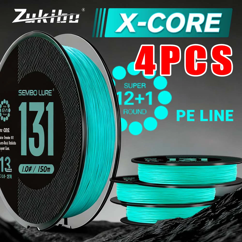 zukibo-4本セット-センボ131-編組釣り糸-日本製-高性能-スムーズ-薄型-耐摩耗性-マルチフィラメントpeライン
