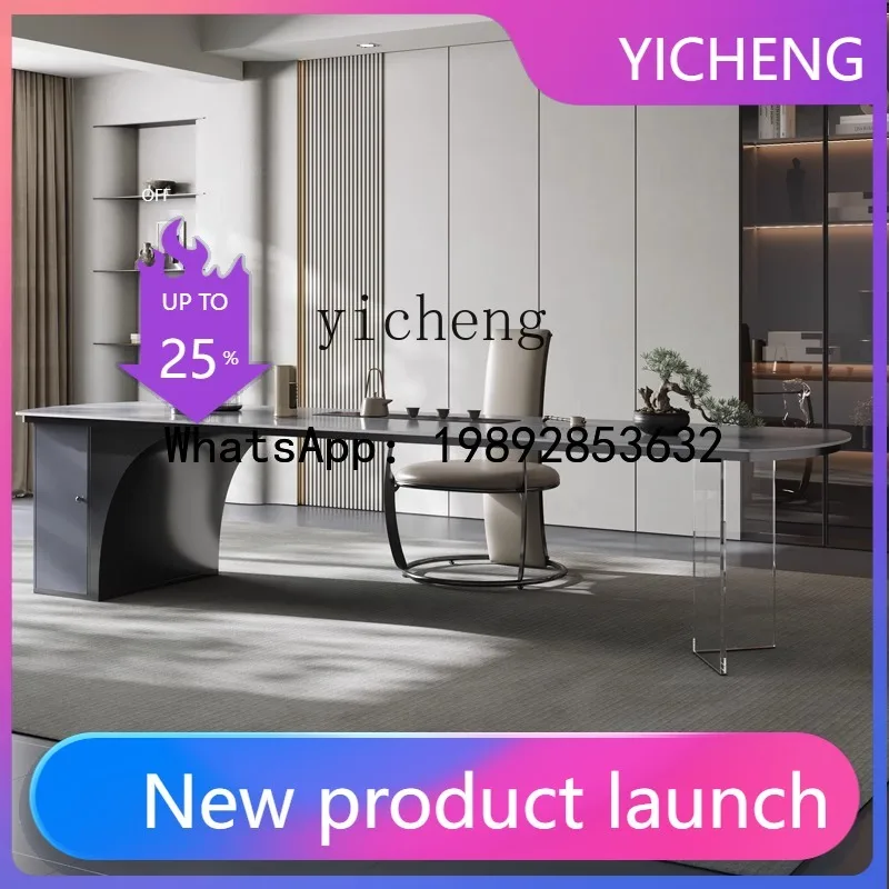 

light luxury rock slab tea table high-end living room balcony tea table Italian light luxury minimalist tea table