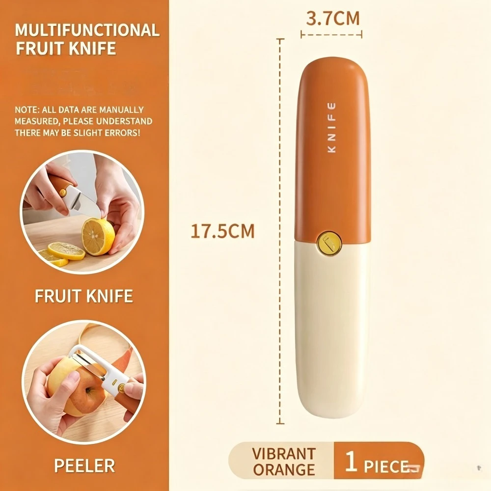 2-in-1 Multifunctional Fruit Peeler Knife, Portable Vegetable Peeler with Protective Cover, Blade for Kitchen & Travel