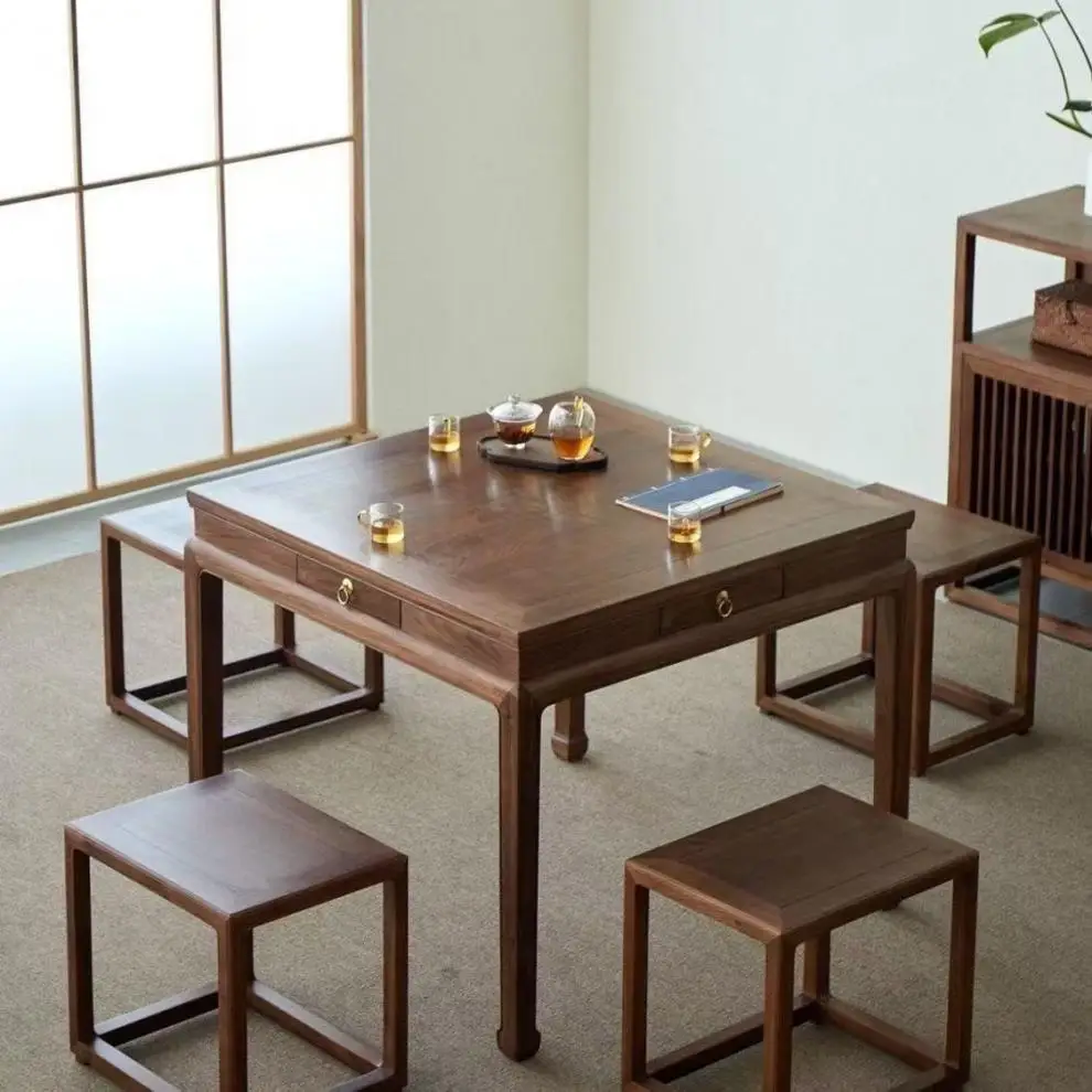 Ja Living room solid wood eight immortals table new Chinese square chess table