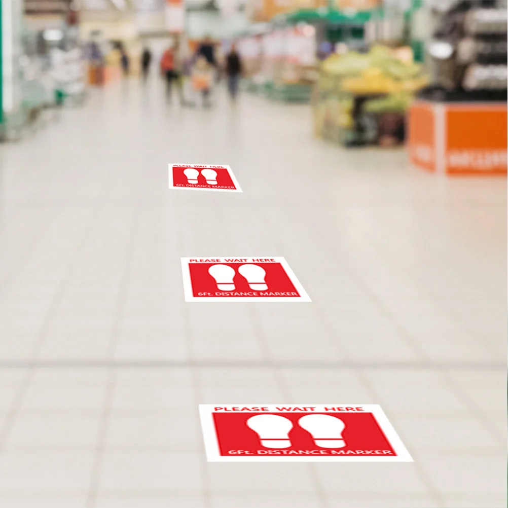 Autocollant de Distance de maintien de la Distance en Pvc de qualité, pour centre commercial, lieux publics, autocollant d'école de sécurité, autocollants ronds de décoration