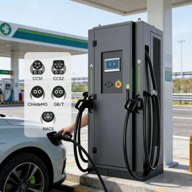 Type2 CCS2 EV Charging Station Electric Vehicle Charger Charging Pile Electric Car Charger Dual Gun Floor Mounted Smart Advanced
