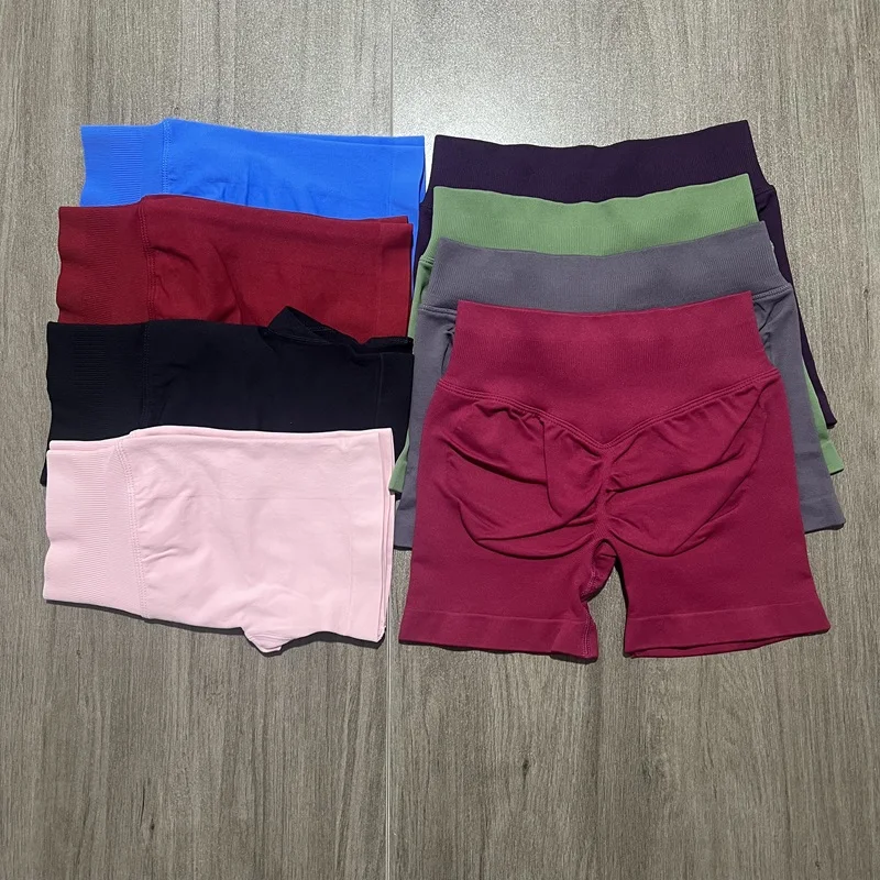 Impact Shorts 4.5'' Women Low Waist Seamless Yoga Shorts Scrunch Bum Gym Shorts Workout Biker Short Stretch Fitness Shorts image 4