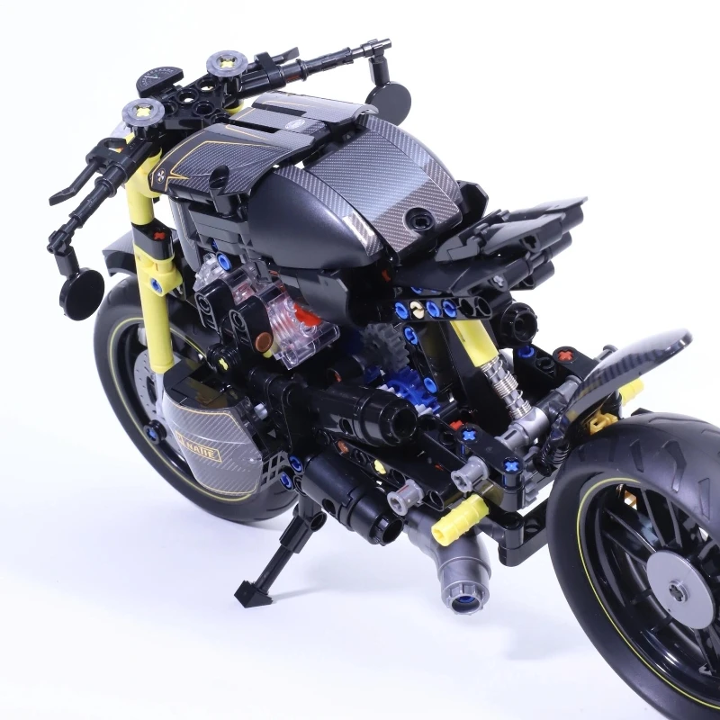 GFS التقنية دراجة نارية اللبنات Duke Harleys الكلاسيكية دراجة نارية قاطرة المتسابق نموذج الطوب تجميع لعبة للأطفال هدية #2