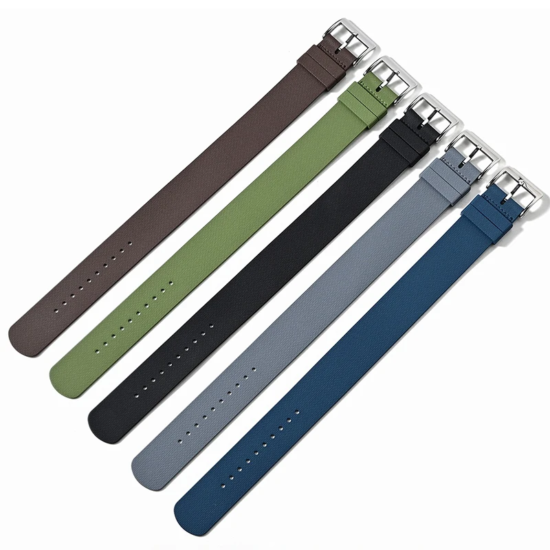 فلورو المطاط حزام 20 مللي متر 21 مللي متر 22 مللي متر قطعة واحدة FKM العسكرية الرجال الرياضة حزام (استيك) ساعة ل سايكو أوميغا رولكس الغوص العالمي سوار #2