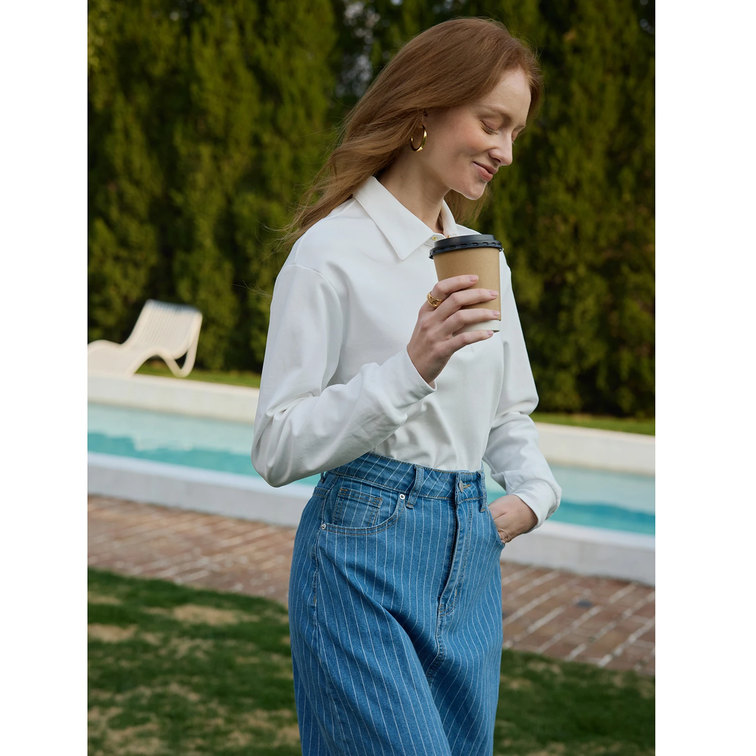 

Женская футболка-поло AP SS26 с отложным воротником, повседневная, высокого качества