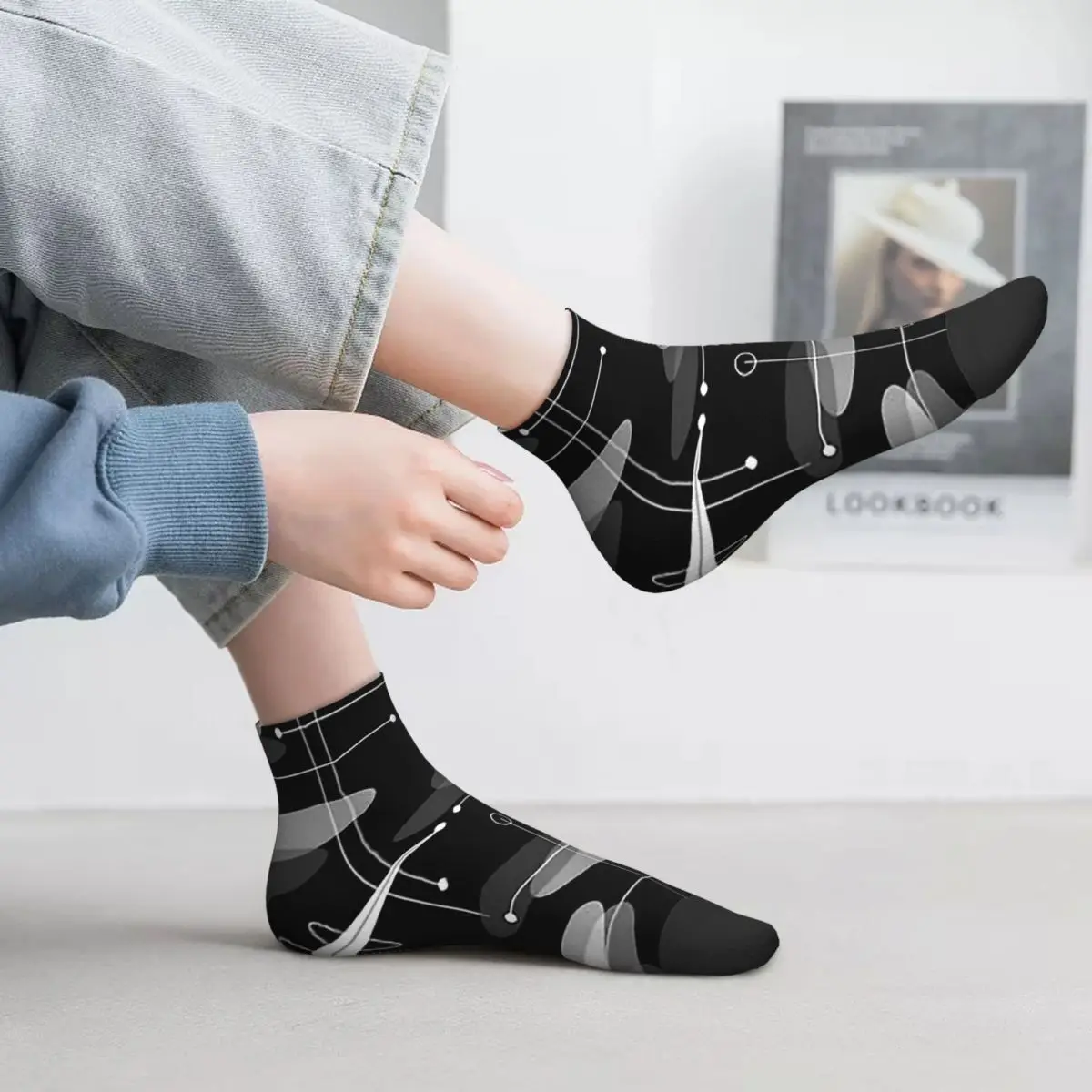 

Носки Mid-Century Atomic Space Age, впитывающие пот чулки в стиле Харадзюку, всесезонные носки, аксессуары для мужчин и женщин, рождественские