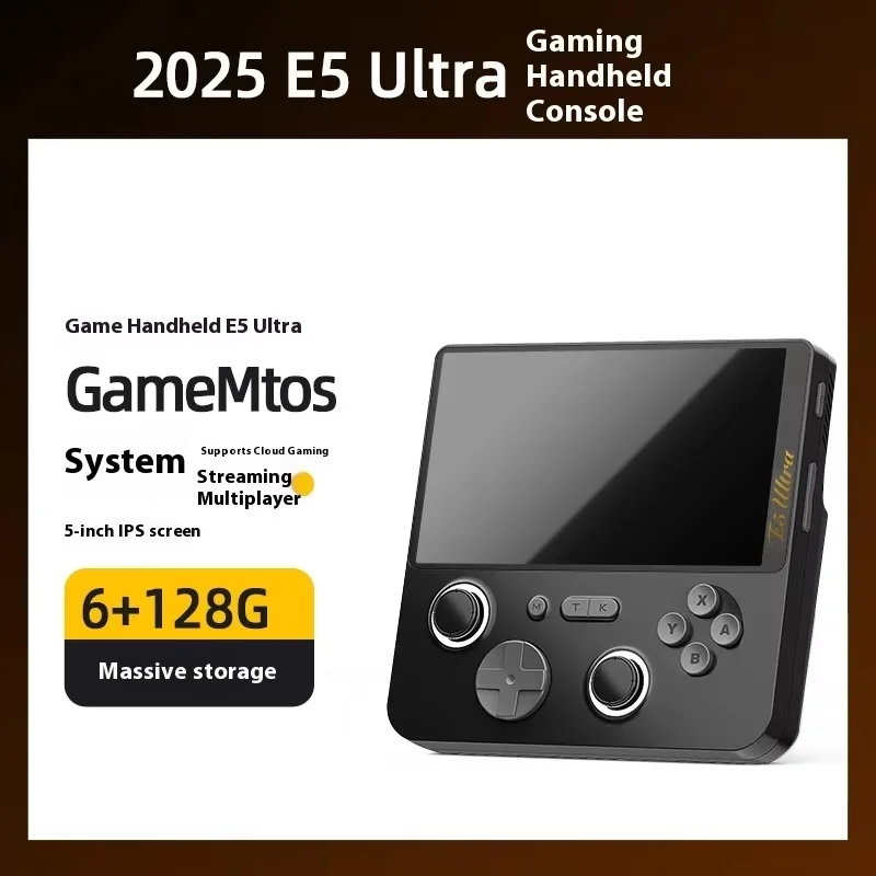 GAMEMT E5 Ultra Game Console 5000mAh Hall-Effect Joystick 5 "1280*720 Touchscreen 60Hz IPS Draagbare Android Handheld Consoles