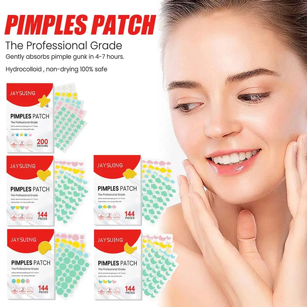 Patchs Acné Zit Colorés en Forme d'Étoile, Hydrocolloïde, Points, lèvent, Absorption de Bain, Offre Spéciale, 144 Pièces