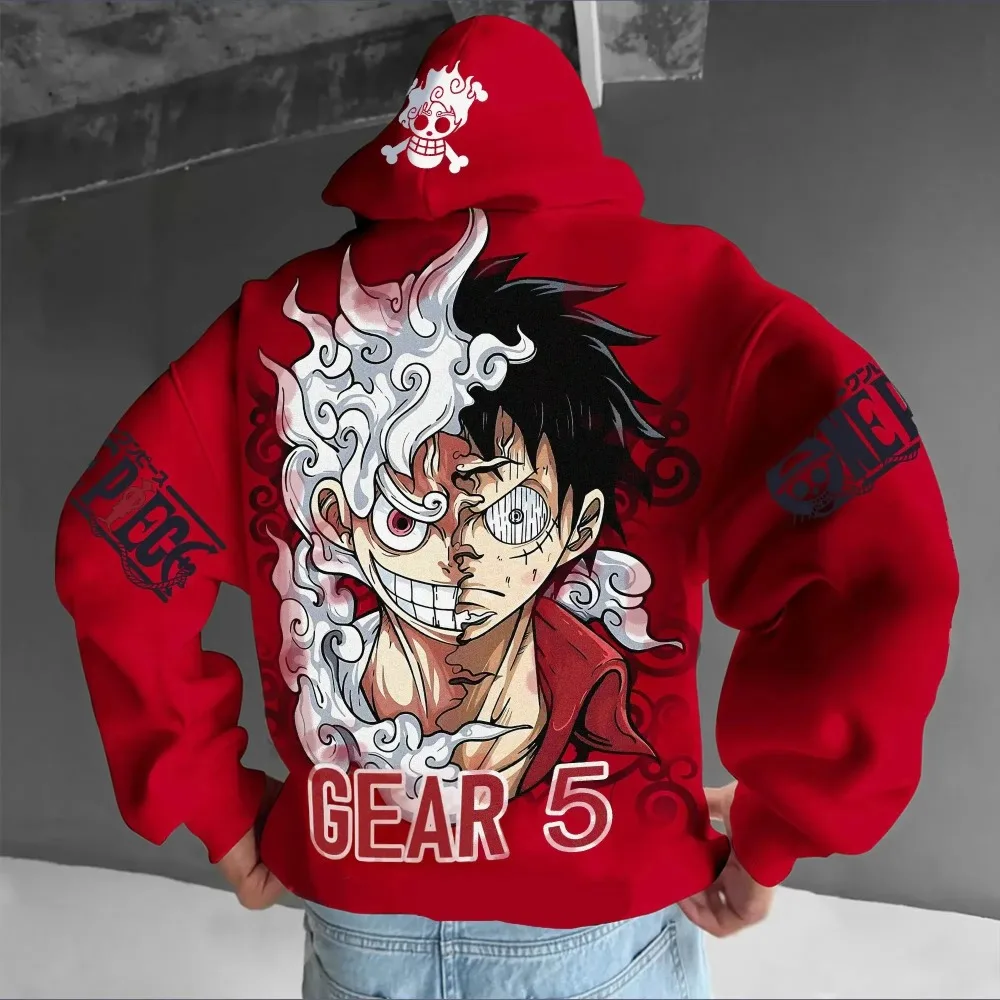 Sudadera con capucha de One Piece Luffy Gear 5 Nika Anime para hombre y mujer, ropa de calle, Jersey informal, sudadera, Cosplay de manga larga para Otoño e Invierno
