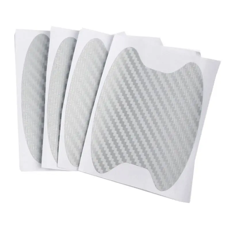 A73Q-4Pcs Door Handle Stickers, Carbon Fiber Scratch Resistant Door Cup Guards, Fits Most Car Handles 6.8X8.5Cm