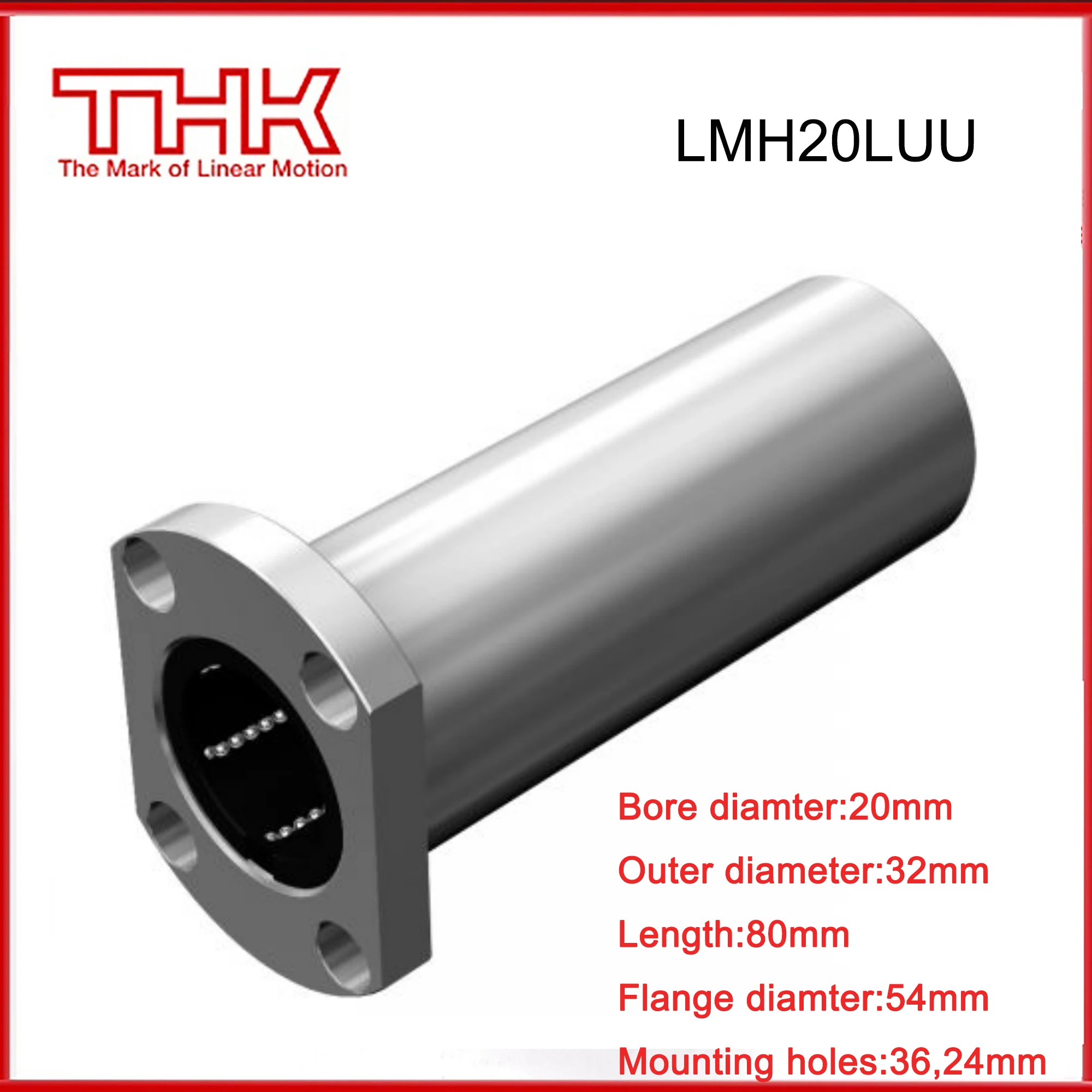 THK Linear bearings LMH20LUU LMH20L guide rails for 3D Printer CNC Actuator Spindle Guides for Robot Lathe Shaft