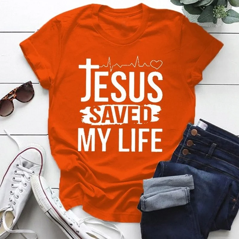 Jesus uratuj mi życie z nadrukiem damska koszulka z krótkim rękawem O dekolt luźna koszulka damska koszula damska bluzka koszulka Camisetas Mujer