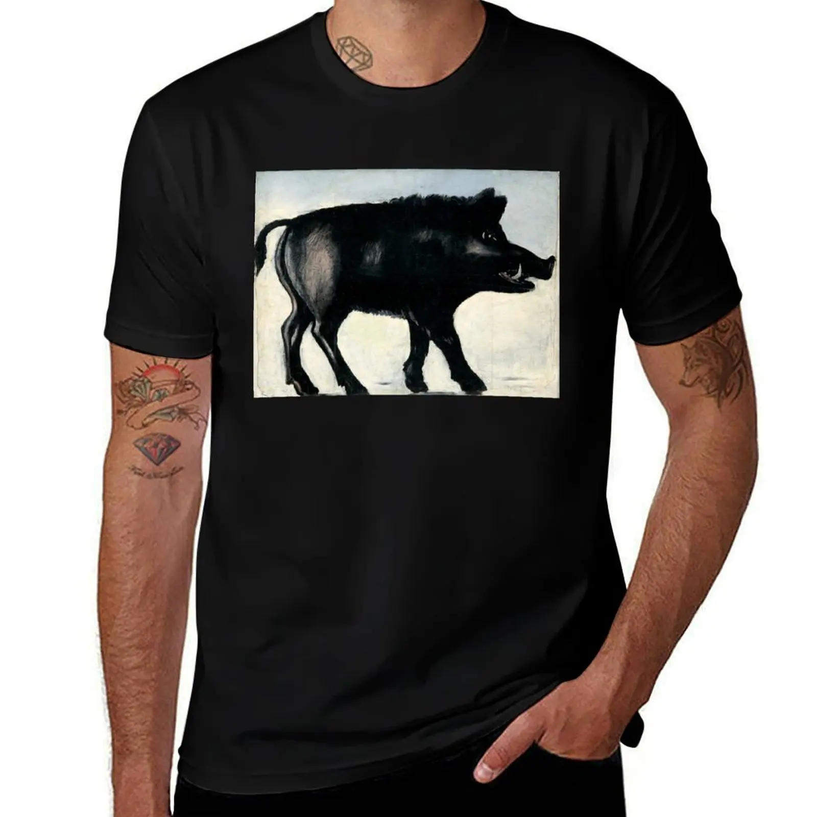 

Niko Pirosmani - Boar T-Shirt man t shirts graphic cotton t shirts high quality T-Shirt