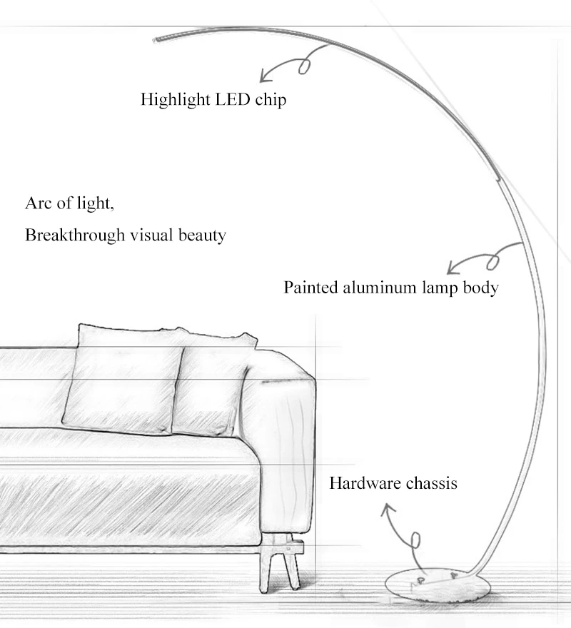 Nordic LED Corner Floor Lamp Simple Black White Floor Light For Dining Room Living Room Bedroom Study Home Decor Stand Light
