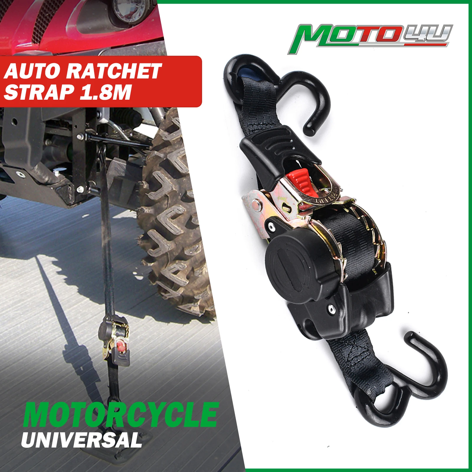 

1 шт., автоматические ремни, выдвижные ремни для нагрузки, багажный ремень, натяжной ремень с храповым механизмом для мотоциклов, ремень с храповым механизмом, 2 S-образные крючки