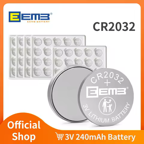 EEMB 10~100PCS CR2032 High capacity Battery 3V 240mAh Button Battery Coin Cell Lithium Battery for Watch Tablets Calculator