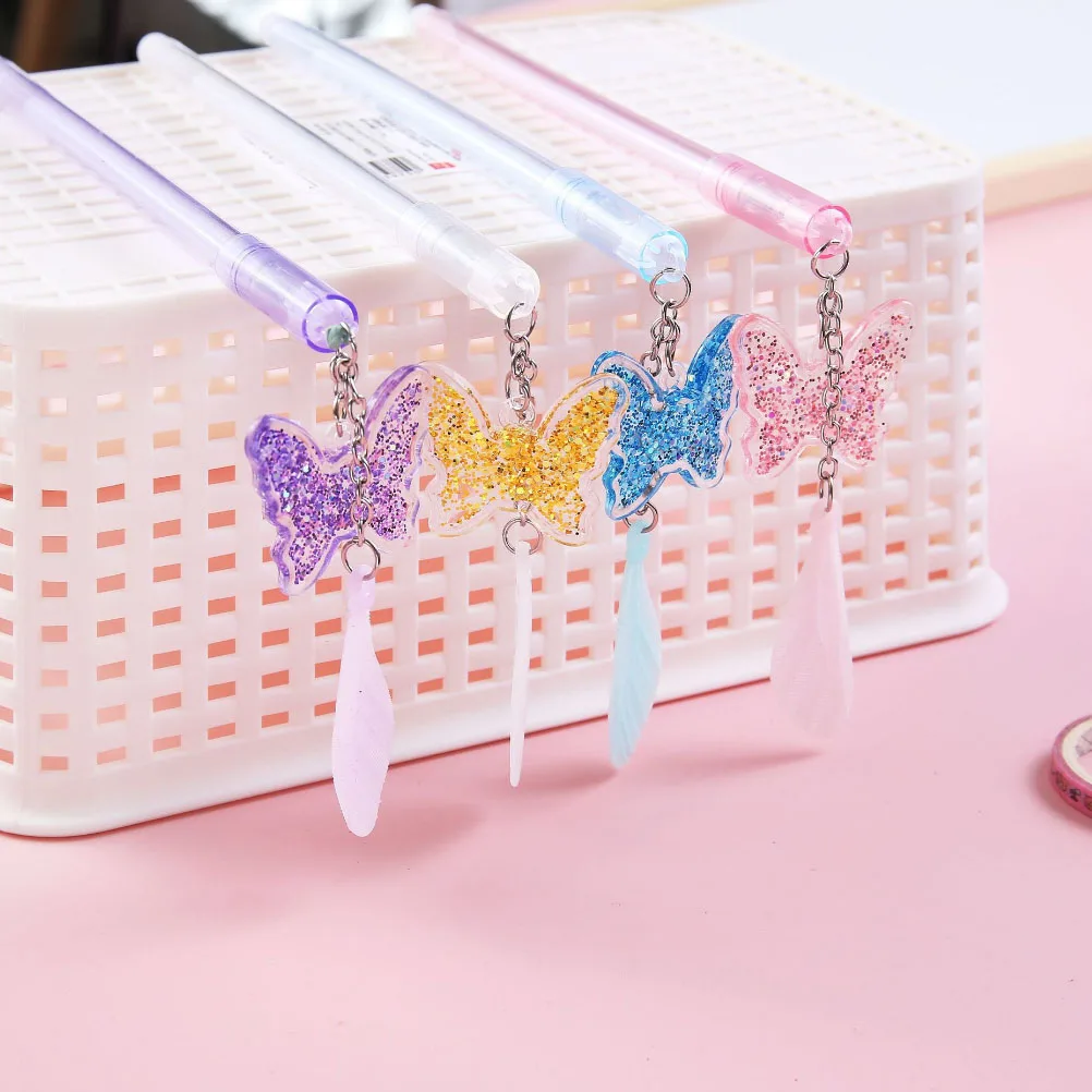 

15 шт., гелевые ручки с подвеской в виде бабочки, пластиковые чернила премиум-класса, нейтральные ручки для письма, разные цвета для школьных офисных студентов, креативные