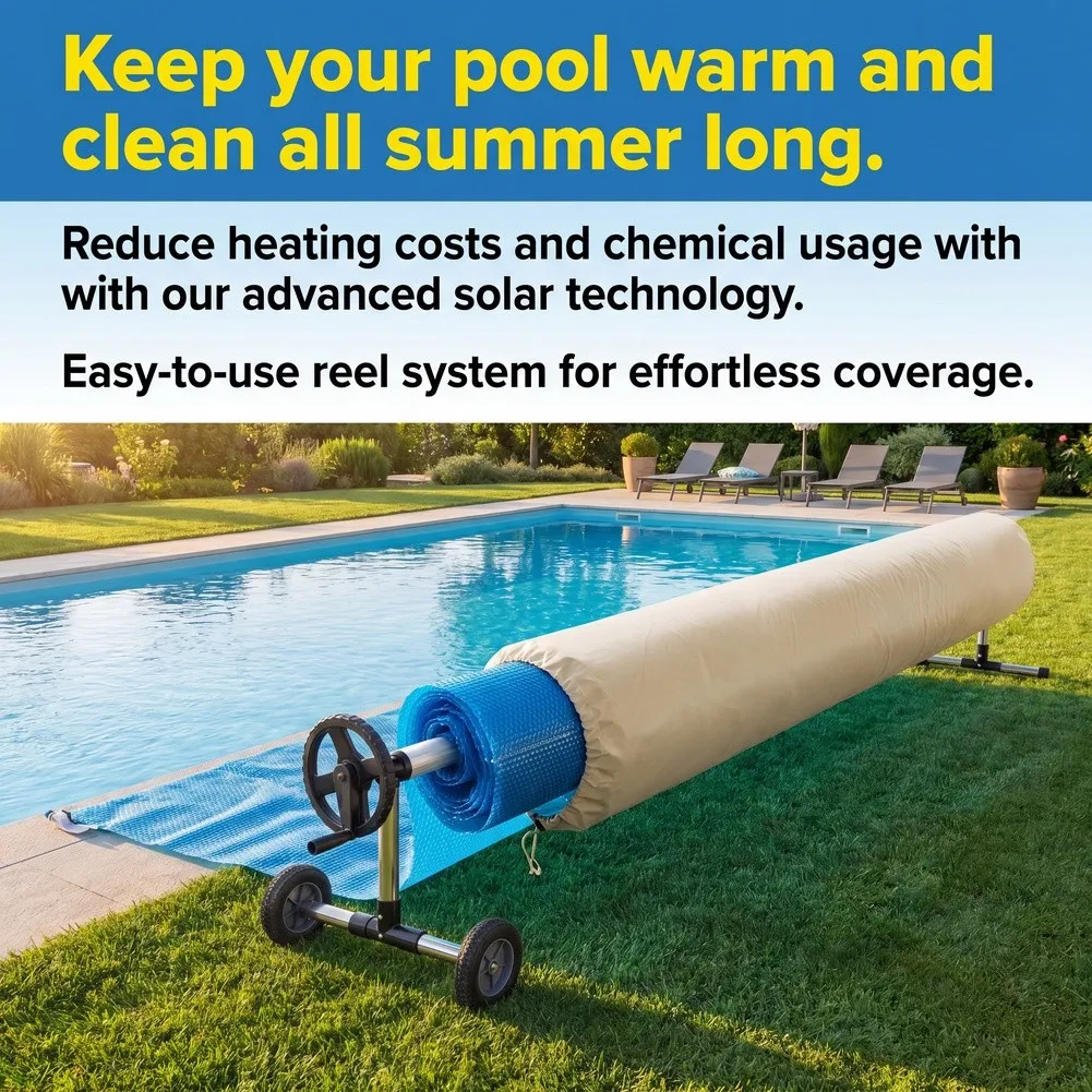 Oxford Cloth Solar Pool Cover for Outdoor Pools to Capture Sunlight and Maintain Temperature While Reducing Refills