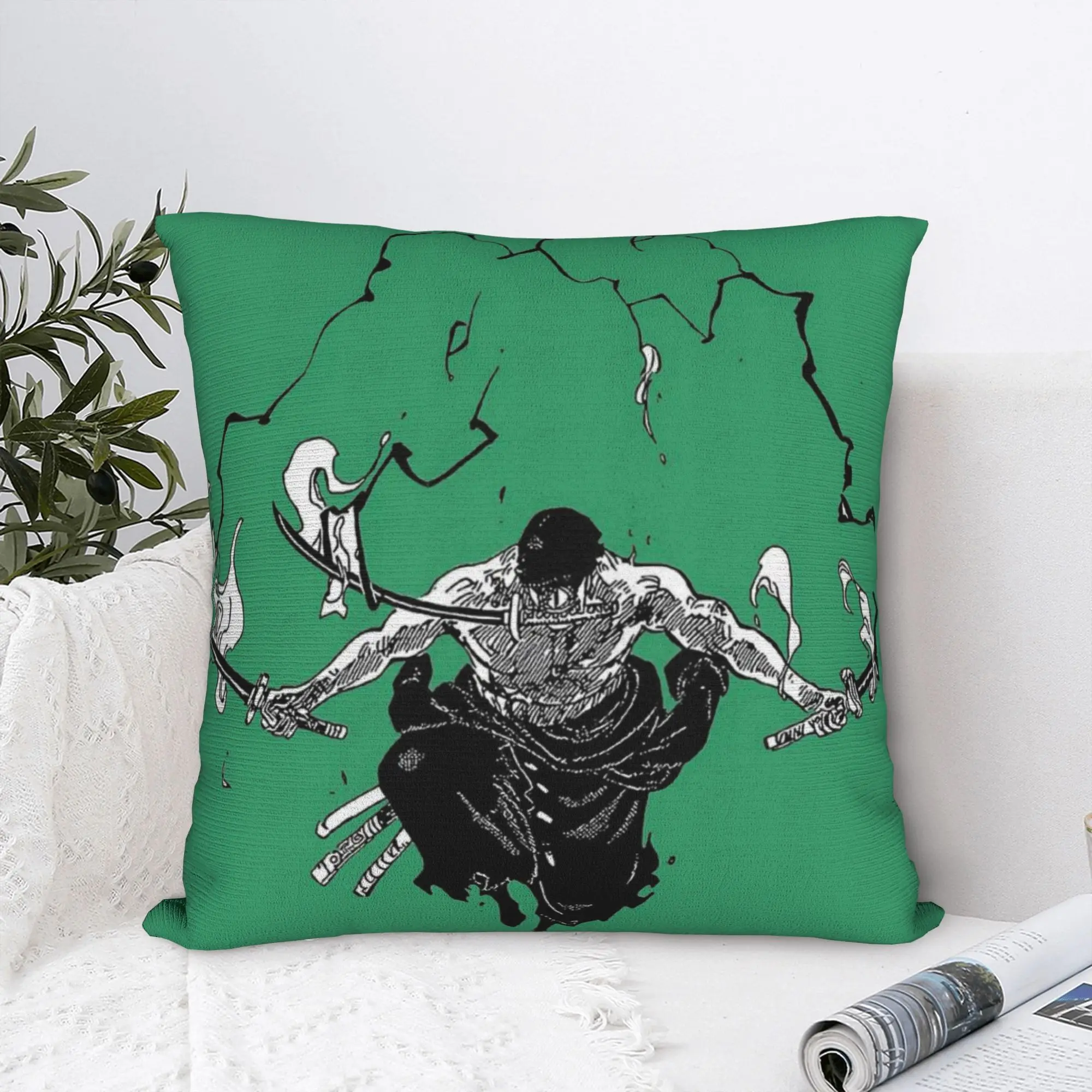Zoro O-One P-Piece Anime Modern Throw Pillow Cover Living Room Decoration  Chair Cushion