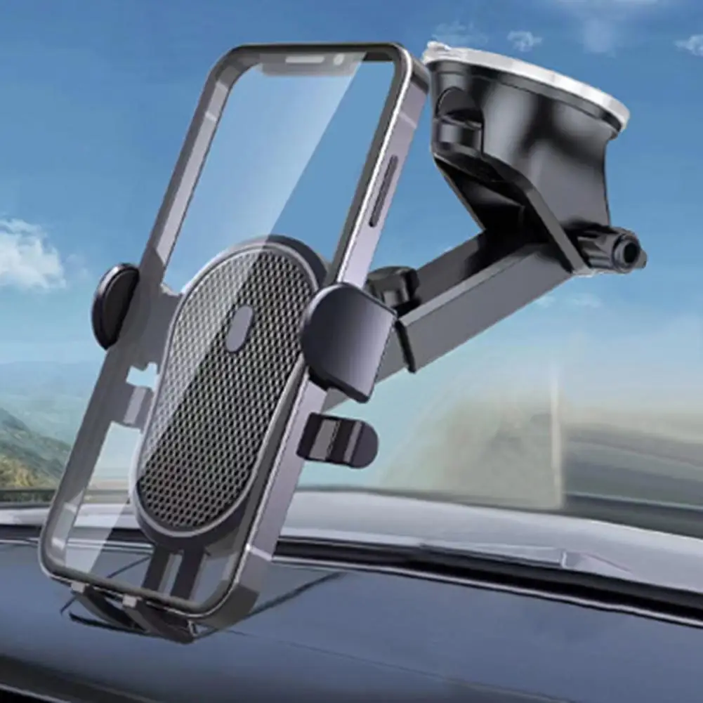 Car Phone Holder with Suction Cup High Stability Adjustable Arm Design Easy Installation Universal Mobile Phone Bracket Car Supp