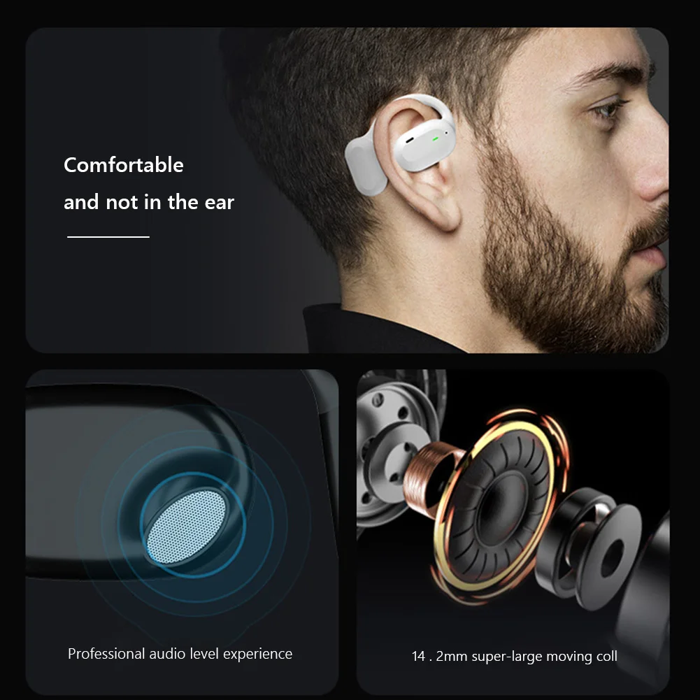 Ari9 Bone Conduction Noise Reduction Headphones Mini Wireless Earphones Open Ear Bluetooth Headset Waterproof For Running Sports