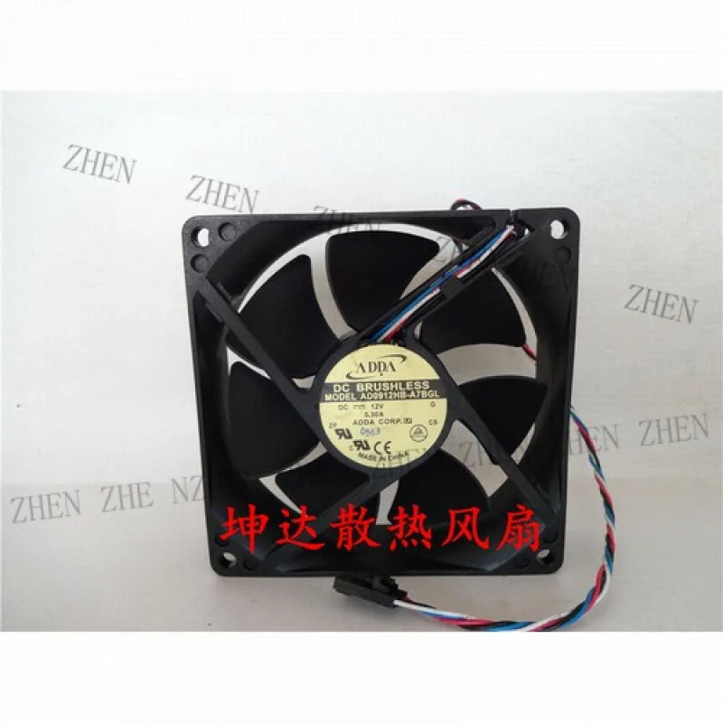 Y 1 Pc. for   AD0912HB-A7BGL 9225 12V 0.30A 4-wire for PWM function cooling fan