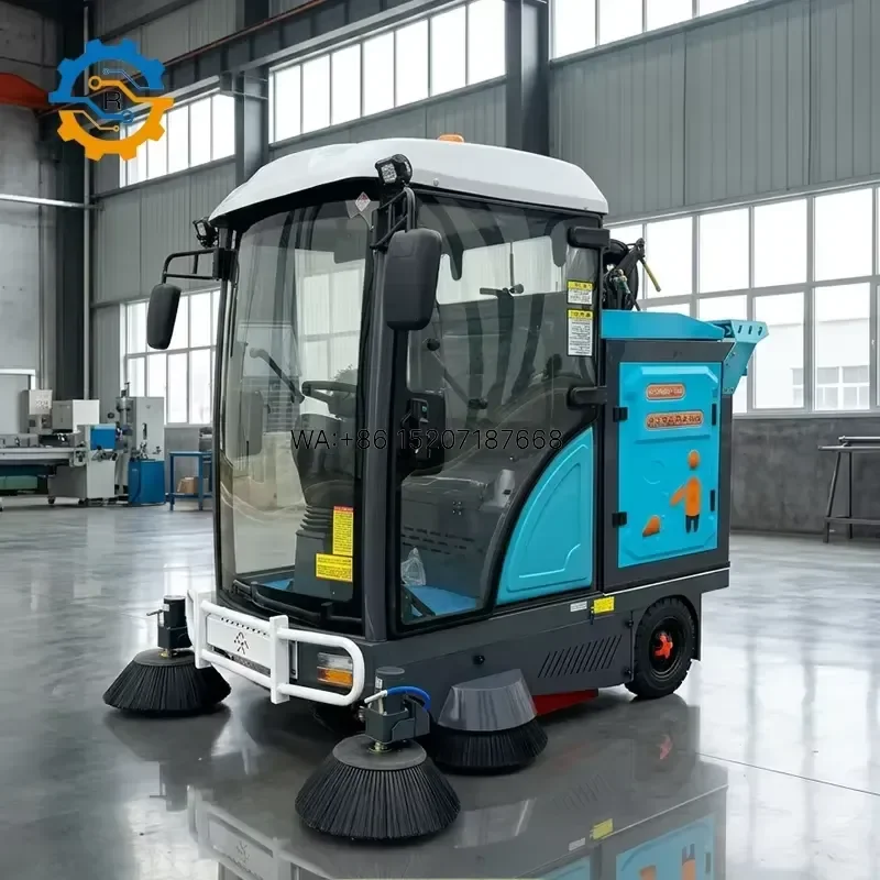 Wmwmnu for ROD Hot Sale Fully Closed Cabin Ride on Road Sweeper Street Floor Cleaning for Factory Park