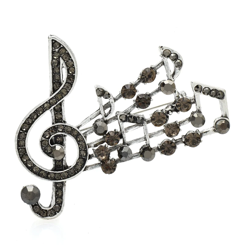 Wuli&baby Musical Note Brooches For Women Unisex 3-color Classic Music Lover Party Office Brooch Pin Gifts