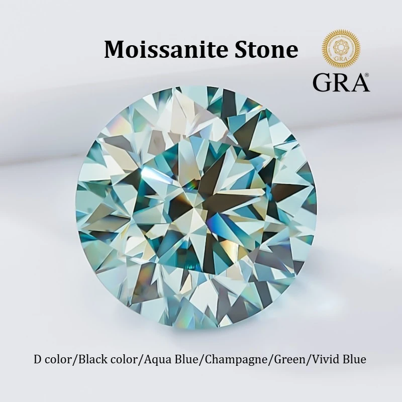 

Lab Grown Moissanite Primary Color VVS1 Clarity Round Shape Brilliant Cut Beads DIY Ring Necklace Earrings Main Materials Charms