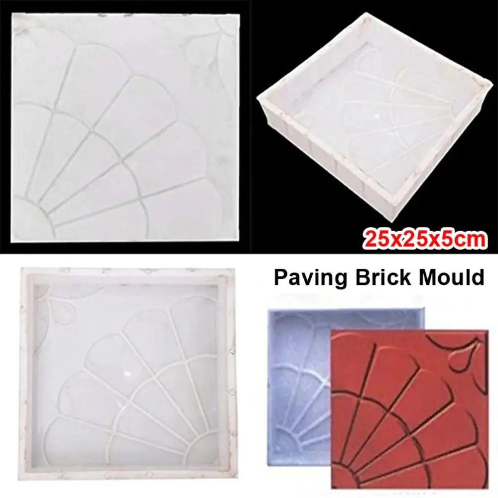 

Форма для тротуарной плитки в форме веера/магнолии, пластиковая, многоразовая, для создания бетонных дорожек, DIY, 25x5 см