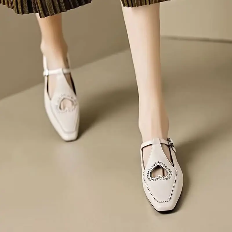 Summer Flats Casual Women Shoes Retro Dress Walking Sandals 2024 Designer Brand New Shallow Shoes Fashion Office Mujer Zapatos