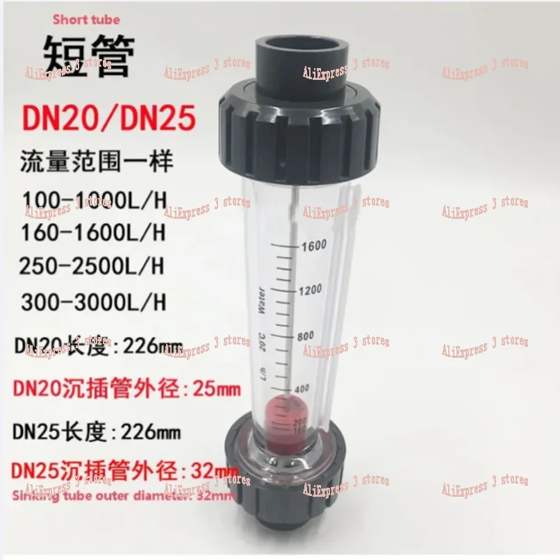 Imagem -04 - Medidor de Fluxo da Água Líquida Rotâmetro do Pvc Lzs-dn15 Dn25 Dn32 Conecta tipo do Encanamento da Elevada Precisão Flowmeter Variável da Área o