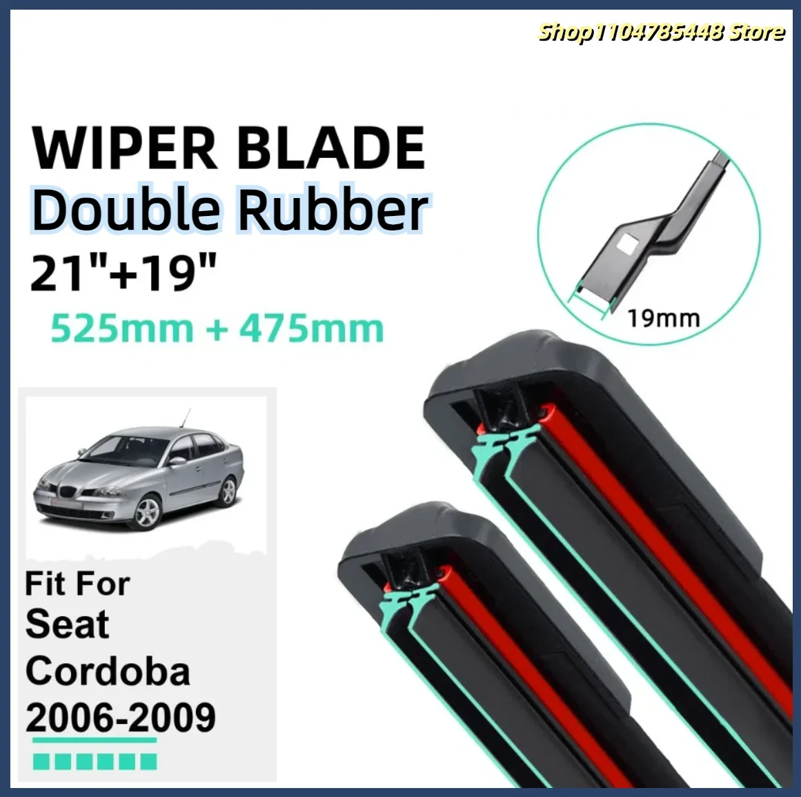 

Double Rubber Car Wiper Blades for Seat Cordoba 2006-2009 Front Windscreen Windshield Rubber Car Accessories 2006 2007 2008 2009