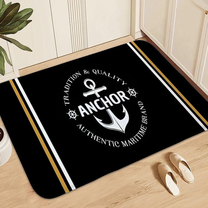 Anchor Bathroom Hallway Mat Door Entrance Carpet Washable Non-slip Kitchen Living Room Bedroom Rug Outdoor Entrance Doormat