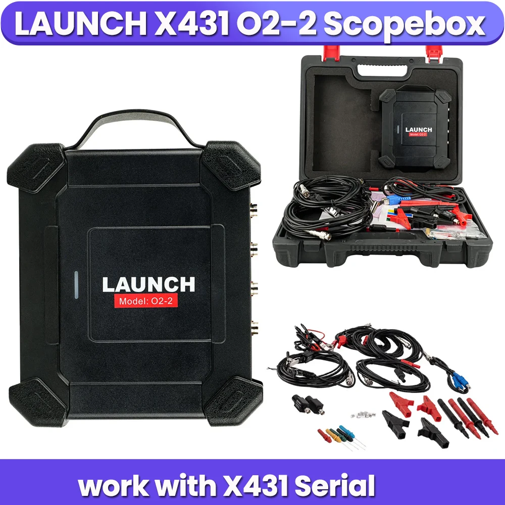 LAUNCH X-431 Osciloscopio O2-2 Scopebox Analizador Probador de 4 canales Compatible con X-431 PAD VII, PAD V, PAD V Elite, PAD III